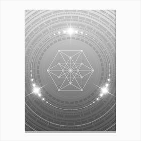 Geometric Glyph Abstract in White and Silver with Sparkle Array n.0191 Canvas Print