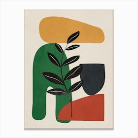 Modern Abstract Minimal Shapes Branches Art 5 Canvas Print