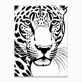 Jaguar Lino Black And White, 1118 Canvas Print