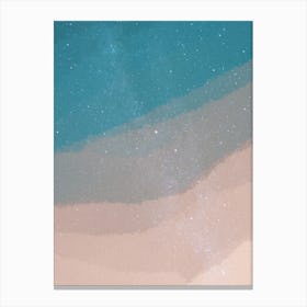 Minimal art abstract watercolor painting blue sky edge Canvas Print