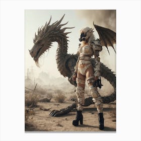 Girl With A Dragon 8 Canvas Print