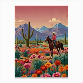 Cowboy In The Desert 11 Canvas Print