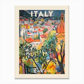 Cortona Italy 3 Fauvist Painting  Travel Poster Canvas Print