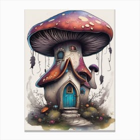Gnome Mushroom House Canvas Print