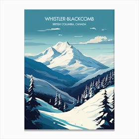 Poster Of Whistler Blackcomb   British Columbia, Canada, Ski Resort Illustration 4 Canvas Print