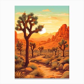 Joshua Tree At Sunset In South Western Style (1) Canvas Print