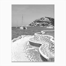 Port Andratx Mallorca Black And White Photo Canvas Print