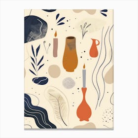 Abstract Objects Collection Flat Illustration 6 Canvas Print