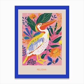 Spring Birds Poster Pelican 1 Canvas Print