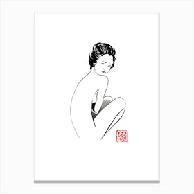 Geisha Nude Back Canvas Print