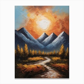 Sunset In The Mountains Canvas Print