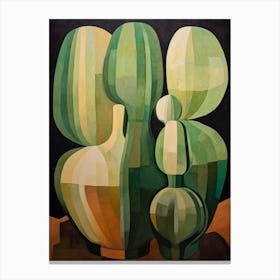 Modern Abstract Cactus Painting Hedgehog Cactus Canvas Print