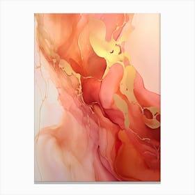 Red, Orange, Gold Flow Asbtract Painting 1 Canvas Print