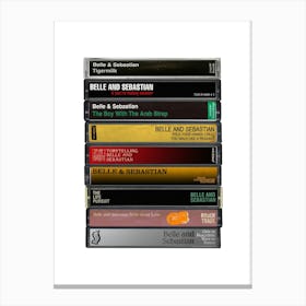 Belle And Sebastian - Music Poster - Albums on Cassette Print Canvas Print