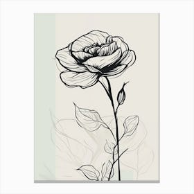 Line Art Roses Flowers Illustration Neutral 7 Canvas Print