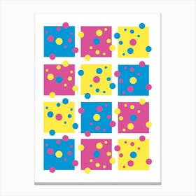 Blue Pink Yellow Geometric Canvas Print