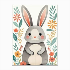 Floral Cute Baby Bunny Nursery (17) Canvas Print