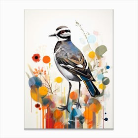 Bird Painting Collage Grey Plover 4 Canvas Print