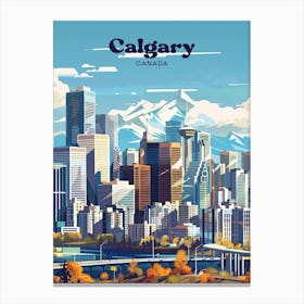 Calgary Canada Cityscape Travel Art Canvas Print