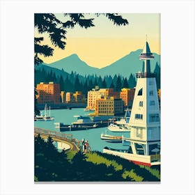 Vancouver Harbour Canada Vintage Poster harbour Canvas Print