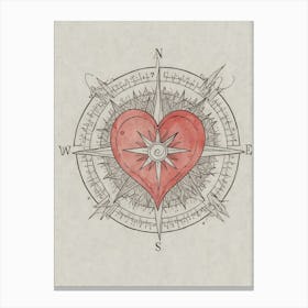 Heart Compass Canvas Print