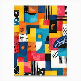 Playful And Colorful Geometric Shapes Arranged In A Fun And Whimsical Way 12 Canvas Print