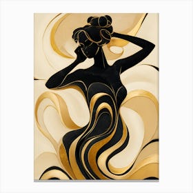 Gold And Black Woman Canvas Print