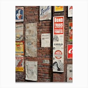 Wall Of Advertising Posters 2 Canvas Print