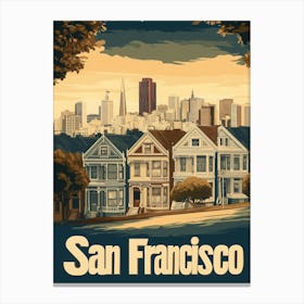 Aihrgdesign A Retro Travel Poster For San Francisco Canvas Print