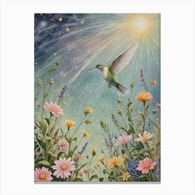 Hummingbird In The Garden Canvas Print