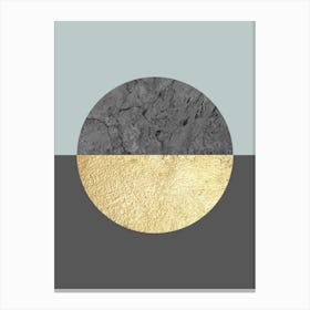 Circle gold and marble Canvas Print