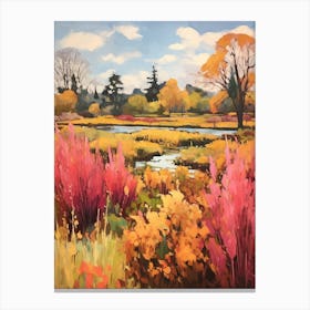 Autumn Gardens Painting Chicago Botanic Garden 1 Canvas Print