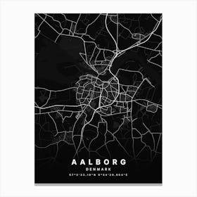 Aalborg Denmark Dark Map Canvas Print