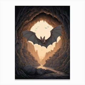 Bat In Cave Canvas Print