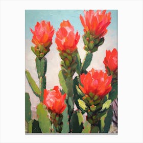 Cactus Painting Cylindropuntia Kleiniae 3 Canvas Print