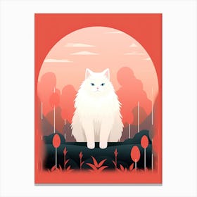 White Cat In The Forest Canvas Print