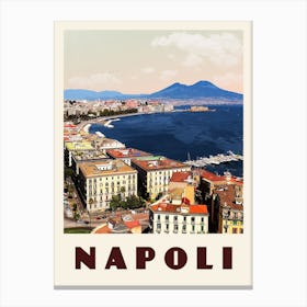 Napoli Italy Travel Poster Canvas Print