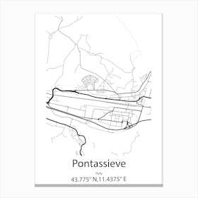 Pontassieve,Italy Minimalist Map Canvas Print