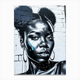 Graffiti Mural Of Beautiful Black Woman 296 Canvas Print