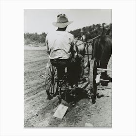 Faro Caudill Planting Beans, The Block Of Wood Dragging After The Planter Is A Homemade Contrivance For Smoothing Canvas Print
