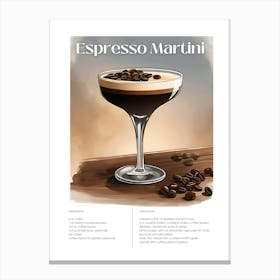 Espresso Martini Cocktail Canvas Print