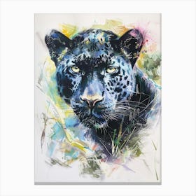 Panther Pastel Watercolour 3 Canvas Print