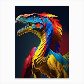 Sinraptor Primary Colours Dinosaur Canvas Print