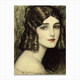 Girl Head With Curls (1927) By Wladyslaw Theodore Benda Canvas Print