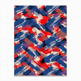 Red And Blue Brushstrokes Canvas Print