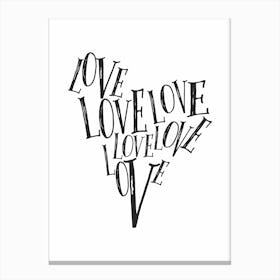 Love Heart Print Canvas Print