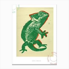 Red Senegal Chameleon Block 1 Poster Canvas Print