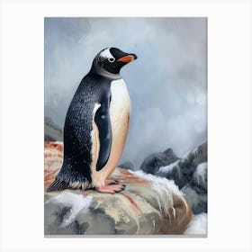Adlie Penguin King George Island Oil Painitng 4 Canvas Print