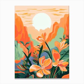 Boho Wildflower Painting California Poppy 1 Canvas Print