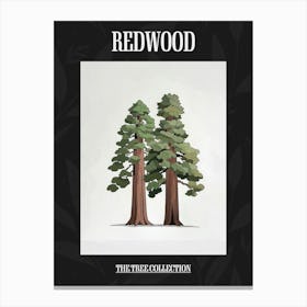 Redwood Tree Pixel Illustration 3 Poster Canvas Print